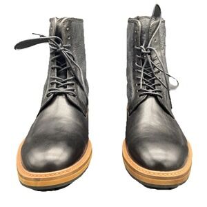 Aldo Scibelli Men's Black Leather Lace-Up Boots US 9.5 New No Box